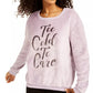 Love Tribe Juniors' Too Cold To Care Plush Sweatshirt  Purple Size Extra Large