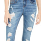 Indigo Rein Junior's Distressed Two Button Jeans Blue Size 1