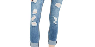 Indigo Rein Junior's Distressed Two Button Jeans Blue Size 1