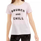 Love Tribe Juniors' Brunch And Chill Graphic T-Shirt Bright Blue Size Medium