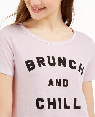 Love Tribe Juniors' Brunch And Chill Graphic T-Shirt Bright Blue Size Medium