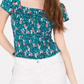 Crave Fame Juniors' Printed Smocked Cap Sleeve Top Pink Size X-Small