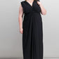Love Squared Women's Plus Size Three-Quarter-Sleeve Knotted Maxi Dress Black Size 1X