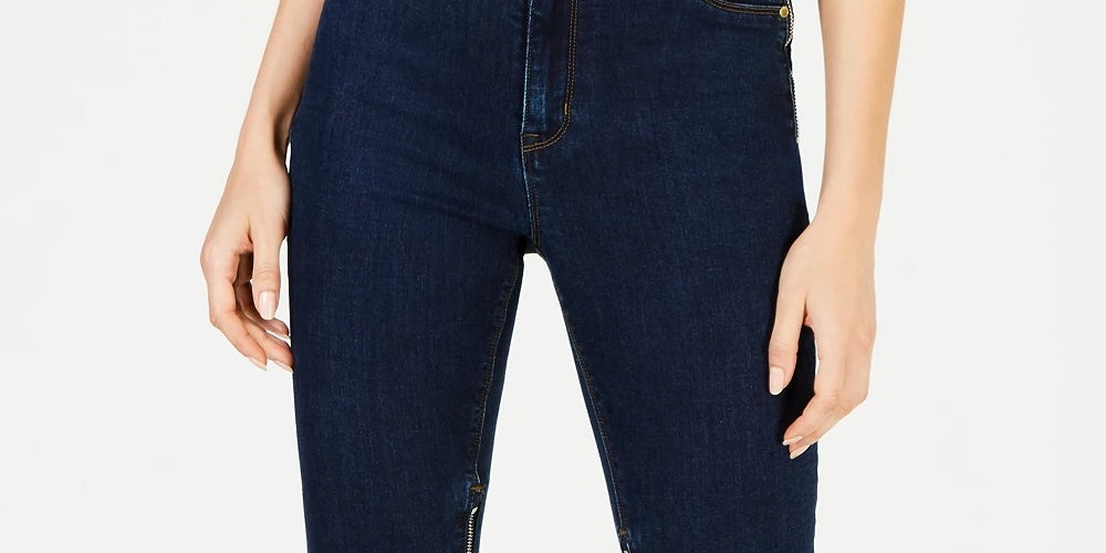 La La Anthony Women's Power-Zip Stiletto High-Rise Skinny Jeans Blue Size 6