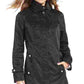 Calvin Klein Women's Hooded Packable Stand-Collar Wrinkle-Resistant Anorak Black Size Medium