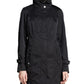 Calvin Klein Women's Hooded Packable Stand Collar Wrinkle Resistant Anorak Black Size X-Small