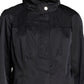 Calvin Klein Women's Hooded Packable Stand Collar Wrinkle Resistant Anorak Black Size X-Small