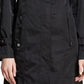 Calvin Klein Women's Hooded Packable Stand Collar Wrinkle Resistant Anorak Black Size X-Small
