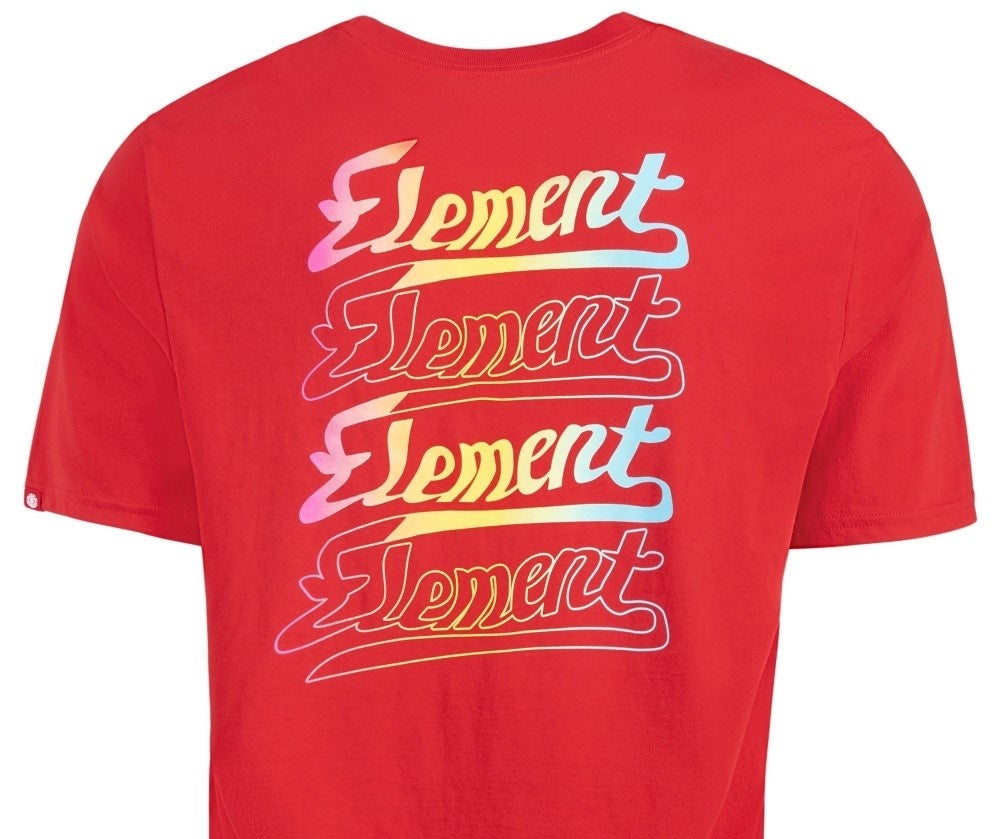 Element Men's Evanston Logo Graphic T-Shirt Bright Red Size Large