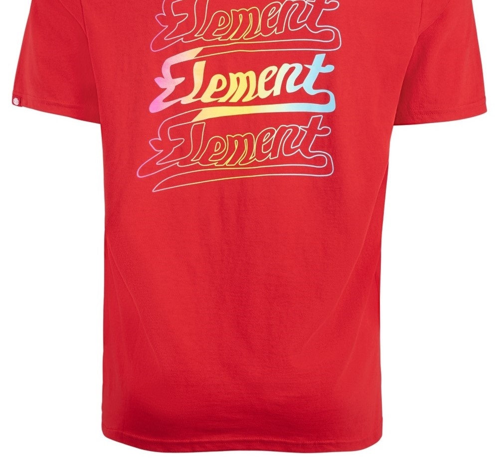 Element Men's Evanston Logo Graphic T-Shirt Bright Red Size Large