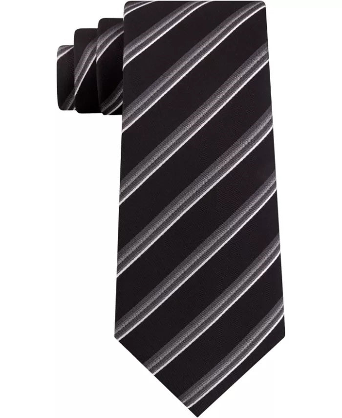 Kenneth Cole Reaction Men's Veloutine Stripe Tie Navy Size Regular