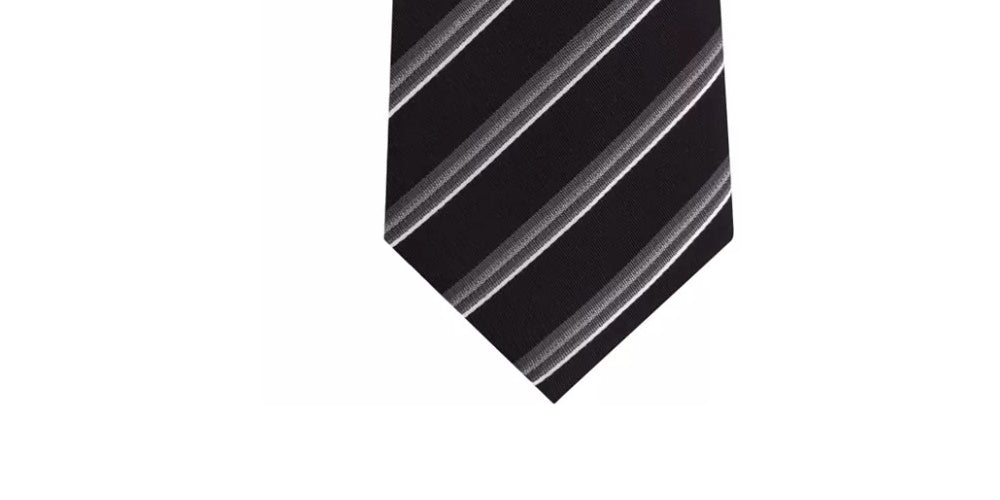 Kenneth Cole Reaction Men's Veloutine Stripe Tie Navy Size Regular