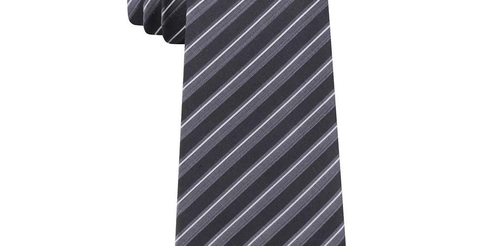 Kenneth Cole Reaction Men's Block Stripe Slim Tie Black Size Regular