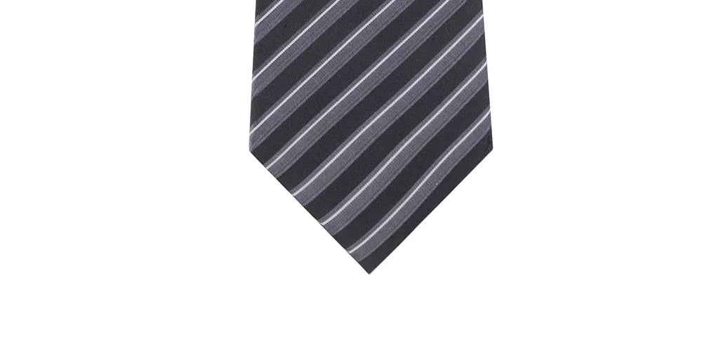 Kenneth Cole Reaction Men's Block Stripe Slim Tie Black Size Regular