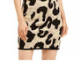 Planet Gold Women's Animal Print Sleeveless Turtle Neck Short Body Con Party Dress Yellow Size XX-Small