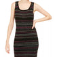 Planet Gold Derek Heart Juniors' Metallic-Stripe Sweater Dress Brown - Size X-Small