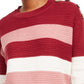 Planet Gold Derek Heart Juniors' Striped Button-Shoulder Sweater Red Size Medium