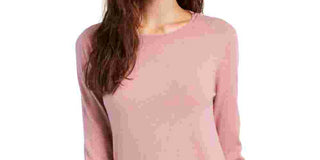 Planet Gold Junior's Crewneck Sweater Pink Size Medium
