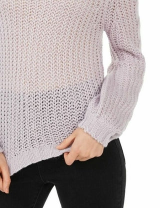 Planet Gold Juniors' Cowl-Neck Sweater Purple Size Large