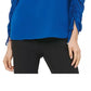 Calvin Klein Women's Scoop-Neck Drawstring-Sleeve Top Blue Size X-Large