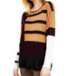 Calvin Klein Women's Color Block Long Sleeve Crew Neck Sweater Charcoal Size Small