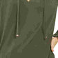 Michael Kors Women's Ruffled Long Sleeve V Neck Top Green Size Large