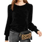 Michael Kors Women's Crew Neck Sweater All Black Size X-Large