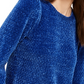 Michael Kors Women's Chenille Balloon Sleeve Sweater Blue Size XX-Large