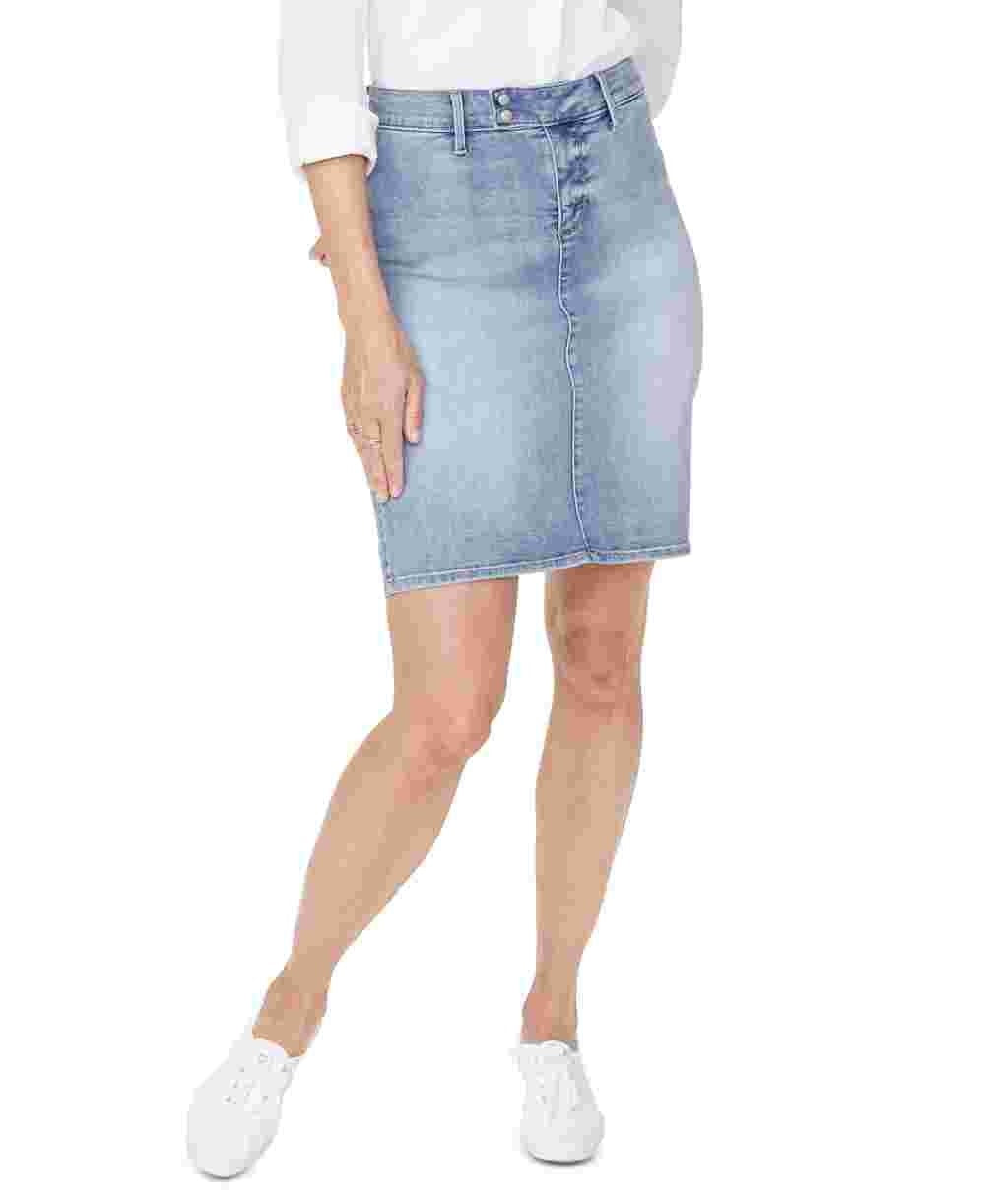 NYDJ Women's Denim Snap-Waist Skirt Blue Size 16