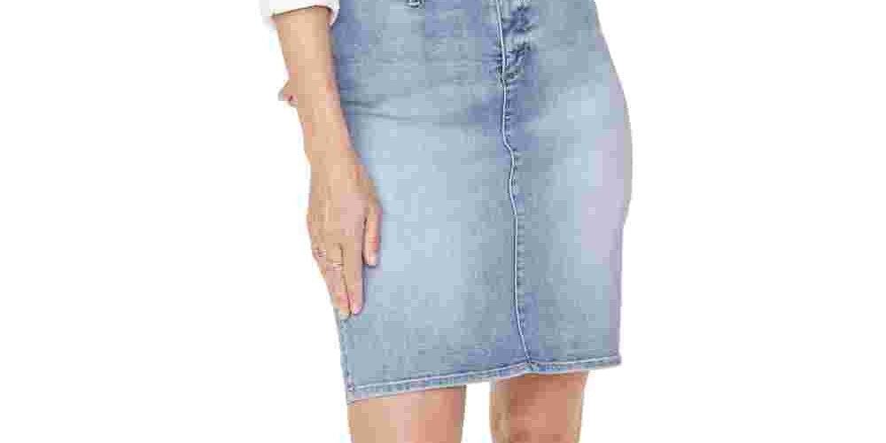 NYDJ Women's Denim Snap-Waist Skirt Blue Size 16