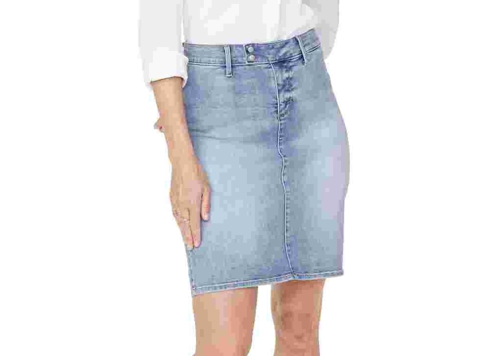 NYDJ Women's Denim Snap-Waist Skirt Blue Size 16