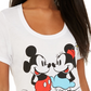 Disney Juniors' Mickey & Minnie Mouse Graphic-Print T-Shirt White Size Large