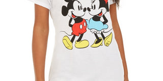 Disney Juniors' Mickey & Minnie Mouse Graphic-Print T-Shirt White Size Large