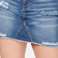 Tinseltown Juniors' Ripped Denim Mini Skirt Med Blue Size 1