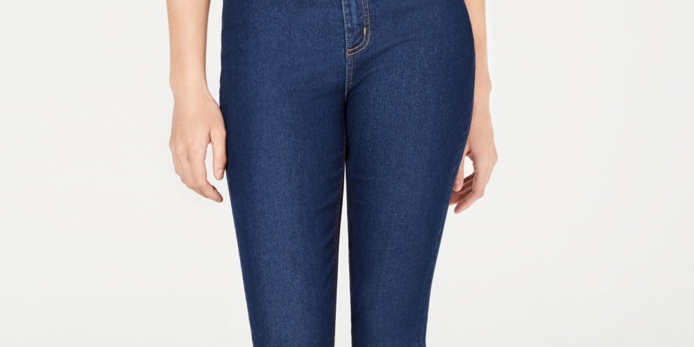 Tinseltown Junior's High Rise Raw Hem Skinny Jeans Navy Size 9