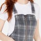 Tinseltown Juniors' Plaid Skirtall Black Size Medium