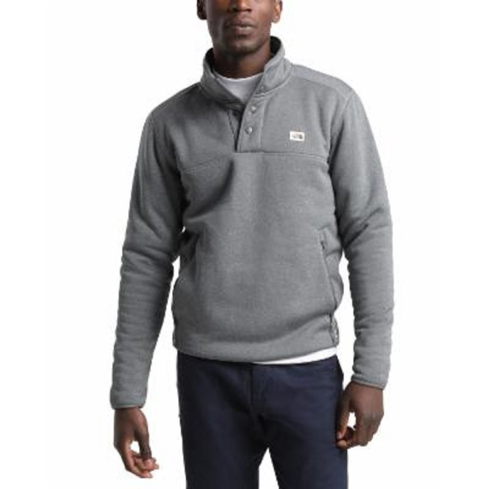 The North Face Men's Gray Small Sherpa Patrol Snap Button Neck Sweater Gray Size Small