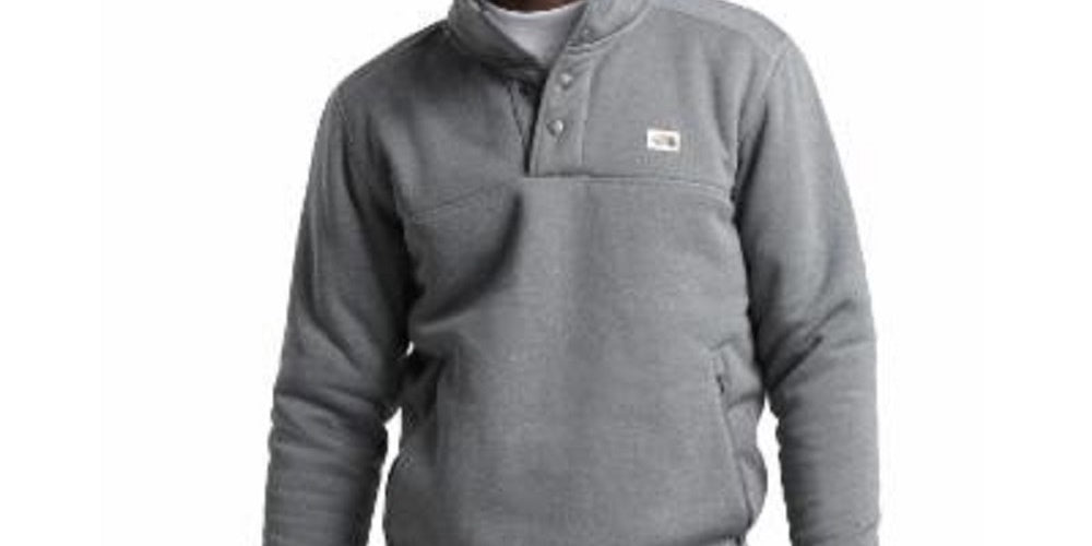 The North Face Men's Gray Small Sherpa Patrol Snap Button Neck Sweater Gray Size Small