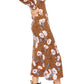 Free PeopleWomen's Retro Romance Mixed Print  Dress Brown Size Large