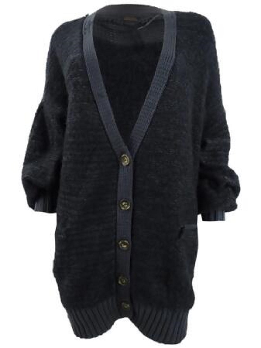 Free People Women's Snow Drop Cardigan Sweater Black Size X-Small