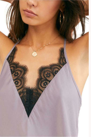 Free People Women's Starlight Camisole Dark Purple Size Small