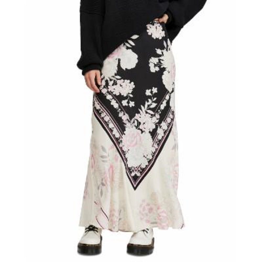 Free People Women's Maxi Skirt Floral Long Natural Size X-Small