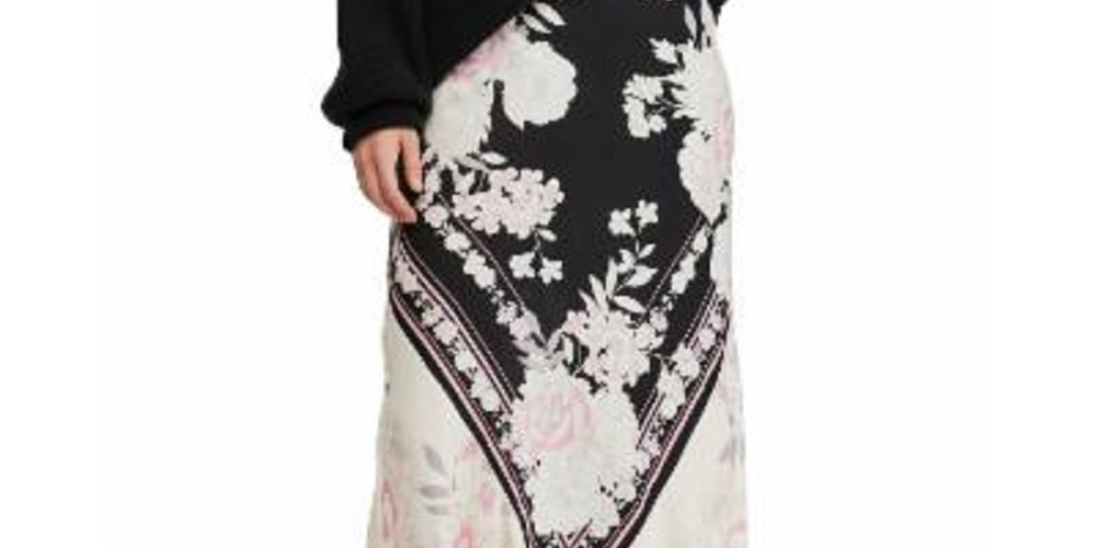 Free People Women's Maxi Skirt Floral Long Natural Size X-Small