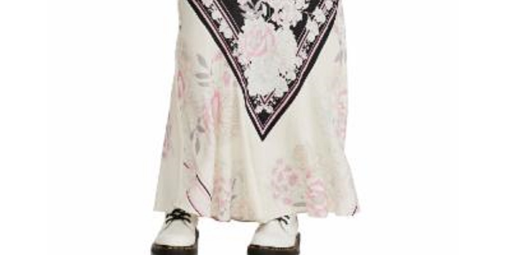 Free People Women's Maxi Skirt Floral Long Natural Size X-Small