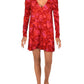 Free People Women's Hello Lover V-Neck Keyhole Top Red Size Small