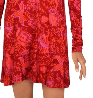 Free People Women's Hello Lover V-Neck Keyhole Top Red Size Small