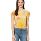 Free People Women's Bright Eyes Velvet Tee Sunshine Combo Yellow Size Medium