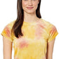 Free People Women's Bright Eyes Velvet Tee Sunshine Combo Yellow Size Medium
