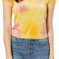 Free People Women's Bright Eyes Velvet Tee Sunshine Combo Yellow Size Medium