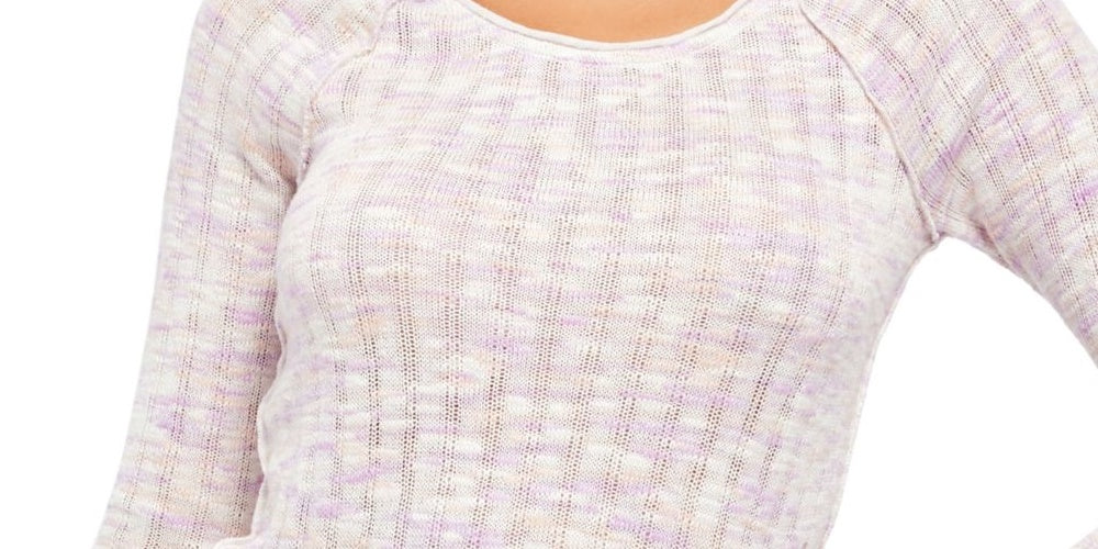Free People Women's Long Sleeve Scoop Neck Sweater Pink Size X-Large